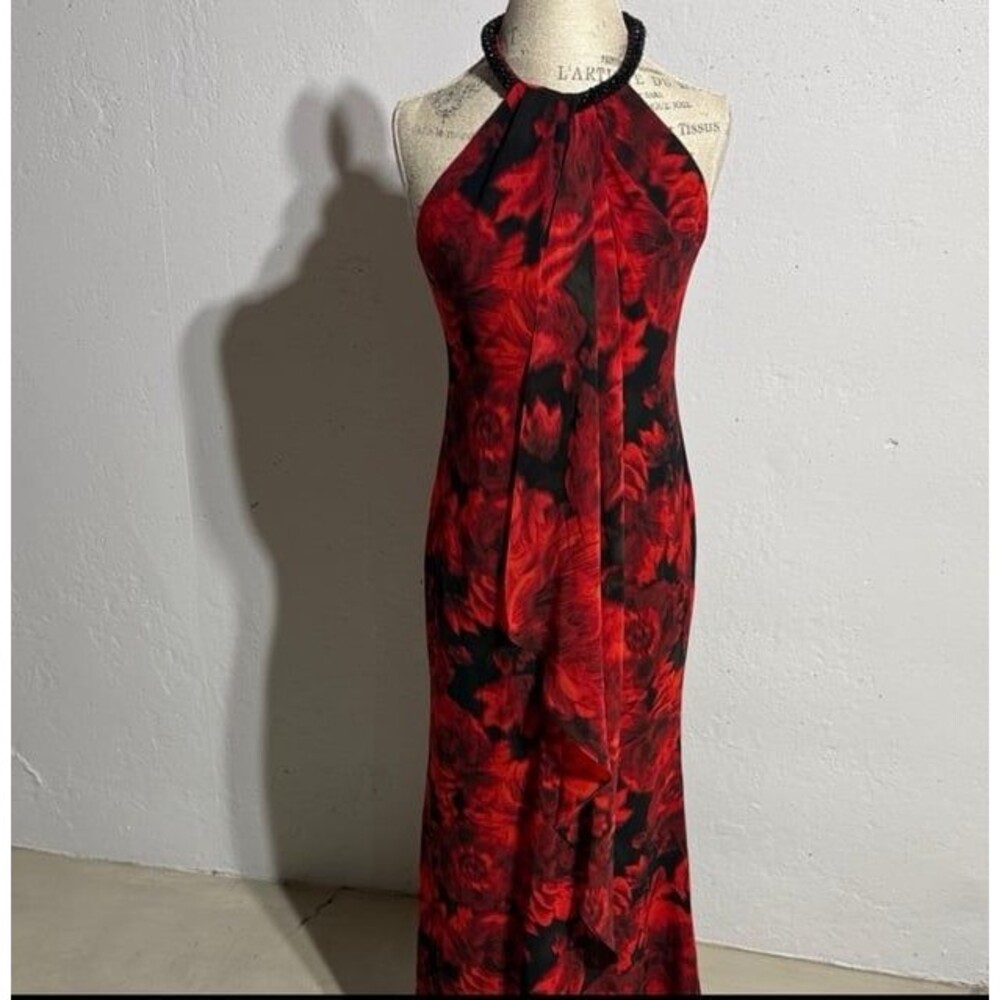 Calvin Klein Red and Black Floral
Maxi Dress
